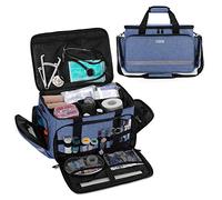 CURMIO Nurse Bag, Medical Bag Clinical Bag with Inner Dividers and No-Slip Bottom for Home Visits, Health Care, Hospice, Fits for Nursing Students, Physical Therapists, Doctors, Blue