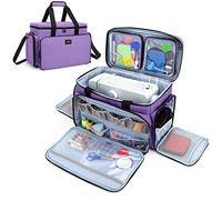 CURMIO Sewing Machine Bag for Most Standard Sewing Machine, Universal Sewing Machine Carrying Case with 2 Removable Zipper Pouches for Sewing Supplies, Purple (Patent Design)