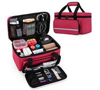 CURMIO Small First Aid Bag Empty, Family Medicine Organiser Case, Red
