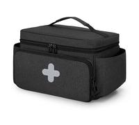 CURMIO Small Medicine Storage Bag Empty, Family First Aid Organiser Box for Emergency Medical Kits, Black(Empty Bag, Patent Pending)