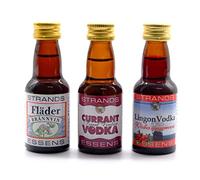 Currant Fläder Lingon 3x25ml - Vodka Style Flavouring Set - Fruit & Herbal Essence for Homemade Vodka and Liqueurs - Alcohol-Free Flavour Drops for 3x750ml