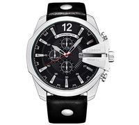 Curren Men Watches Top Brand Luxury Gold Male Fashion Leather Strap Outdoor Casual Sport Wristwatch With Big Dial (silver black)