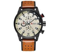 CURREN Men's Sports Waterproof Leather Strap Wrist Watch 8250 (Yellow)