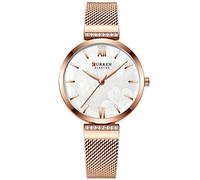 Curren Watches Women's Simple Fashion Quartz Watch Ladies Wristwatch Charm Bracelet Stainless Steel Clock relogios Feminino (Rose Gold), Rose Gold