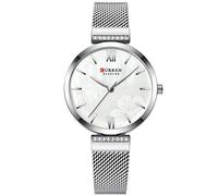 Curren Watches Women's Simple Fashion Quartz Watch Ladies Wristwatch Charm Bracelet Stainless Steel Clock relogios Feminino (Silver), Silver, Japanese