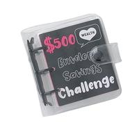 Currency Album 25 Pockets Money Holder Paper Storage Book 3 Rings PVC Binder Cover Saving Planner 114x100mm Budget Binder Envelopes