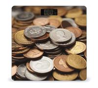 Currency CoinScale for Body Weight with LCD High Precision Weighing Scales Fashion Sturdy Tempered Glass Weight Scales Easy-to-Read Digital Bathroom Scale for Daily 400lb