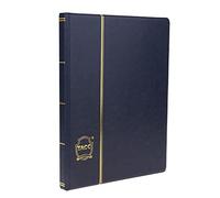 Currency Paper Money Collection Book, 3-Pocket Banknote Organizer, Single Side View Dollar Bill Holders for Collectors, Crystal Clear Sleeves to Storage 60 World Cash, Thicker SleevesNote Book (Blue)