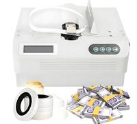 Currency Strapping Tool, Intelligent Banknote Bundler, Automatic Money Packer, 30 Bundles/Min, Counting Function, Adjustable Tape Length, for Banknotes, Tags, Receipts, Bills(Machine+43 Rolls)