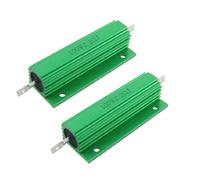 Current limiting elements 2 Pcs Chassis Mounted Green Aluminum Clad Wirewound Resistors 100W 2.2 Ohm 5% (2 piezas de chasis montadas en aluminio verde revestidas resistencias bobinadas 100W 2.2 Ohm 5%