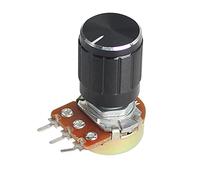Current limiting elements 5Set WH148 Potentiometer 15mm 3pin with Black Aluminum Alloy Knob Cap Linear Potentiometer Kit 1K 2K 5K 10K 20K 50K 100K 250K 1M (Size : 1K Ohm)