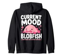 Current Mood Blobfish Unbothered Slightly Confused Zip Hoodie