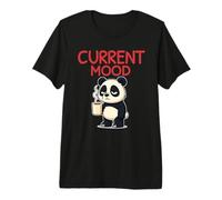 Current Mood Funny Panda Coffee Sarcastic Morning Humor Meme Premium T-Shirt