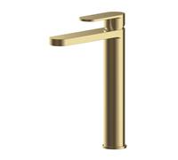 Current Round High Rise Mono Basin Mixer Tap - Brushed Brass - Balterley
