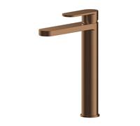 Current Round High Rise Mono Basin Mixer Tap - Brushed Bronze Balterley Brown One Size