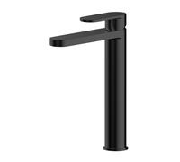 Current Round High Rise Mono Basin Mixer Tap - Matt Black - Balterley