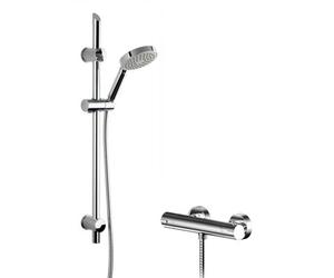 Current Round Thermostatic Bar Valve And Single Function Handset Slider Rail Kit Shower Bundle - Chrome - Balterley