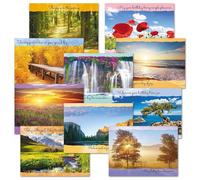Current Scenic Inspirations Birthday Greeting Cards Value Pack - Set of 20 (10 designs), Large 5" x 7", Happy Birthday Assortment Set