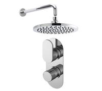 Balterley Current Shower Bundle Concealed Round Twin Valve Arm Head Kit in Silver Balterley Silver