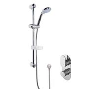 Current Shower Bundle Concealed Round Twin Valve & Multi Function Handset Slide Rail Kit - Chrome Balterley