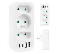 Current socket x3 + 4xUSB Maclean, splitter with 3 sockets, 2xUSB A, 2xUSB C PD 20W, 1x16A + 2x6A, MCE248 F/W