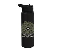 Current Status Hiding from Society Forest Hiking Humor Stainless Steel Insulated Water Bottle