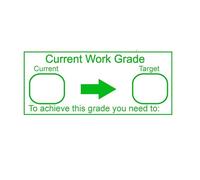 Current Work Grade / To achieve this grade, you need to: Teacher Assessment and Feedback Self-Inking Stamp - Green ink