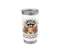 Currently Avoiding Responsibilities Cozy Raccoon Stainless Steel Insulated Tumbler