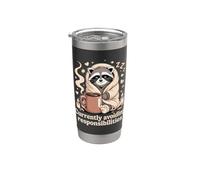 Currently Avoiding Responsibilities Cozy Raccoon Stainless Steel Insulated Tumbler