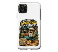 Currently Avoiding Responsibilities Funny Sloth Humor Quote Case for iPhone 11 Pro Max