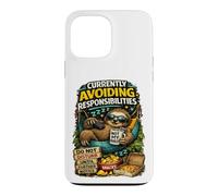 Currently Avoiding Responsibilities Funny Sloth Humor Quote Case for iPhone 13 Pro Max