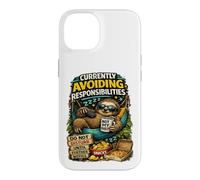 Currently Avoiding Responsibilities Funny Sloth Humor Quote Case for iPhone 14
