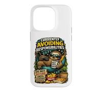 Currently Avoiding Responsibilities Funny Sloth Humor Quote Case for iPhone 14 Pro