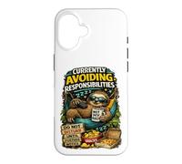 Currently Avoiding Responsibilities Funny Sloth Humor Quote Case for iPhone 16