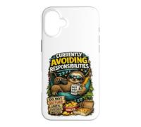 Currently Avoiding Responsibilities Funny Sloth Humor Quote Case for iPhone 16 Plus