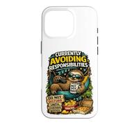 Currently Avoiding Responsibilities Funny Sloth Humor Quote Case for iPhone 16 Pro