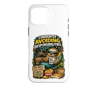Currently Avoiding Responsibilities Funny Sloth Humor Quote Case for iPhone 16 Pro Max