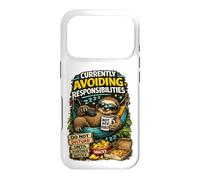 Currently Avoiding Responsibilities Funny Sloth Humor Quote Case for iPhone 17 Pro