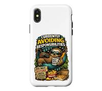 Currently Avoiding Responsibilities Funny Sloth Humor Quote Case for iPhone X/XS