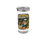 Currently Avoiding Responsibilities Funny Sloth Humor Quote Stainless Steel Insulated Tumbler