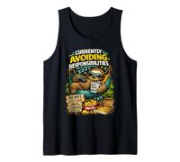 Currently Avoiding Responsibilities Funny Sloth Humor Quote Tank Top