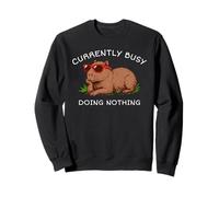 Currently Busy Doing Nothing Funny Lazy and Cool Capybara Sweatshirt