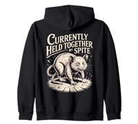Currently Held Together By Spite Funny Possum Zip Hoodie