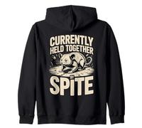 Currently Held Together By Spite Funny Possum Zip Hoodie