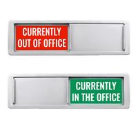 Currently In/Out of Office Magnetic Door Sign - 7"x2" Employee Status Slider, Non-Scratch Privacy Indicator for Office Cubicles, Home Offices, Conference Rooms - Silver