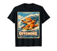 Currently Offshore Funny Surfing Cat Retro Beach Wave Gift. T-Shirt