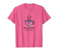 Currently Pretending to be a Morning Person Coffee Humor T-Shirt, Men, Pink Heather, 3XL
