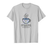Currently Pretending to be a Morning Person Coffee Humor T-Shirt, Men, Silver, XL