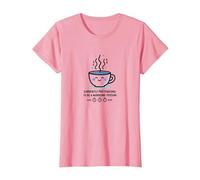 Currently Pretending to be a Morning Person Coffee Humor T-Shirt, Women, Pink, 3XL