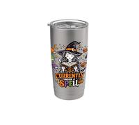 Currently Under A Spell Witch Reader Halloween Books Stainless Steel Insulated Tumbler